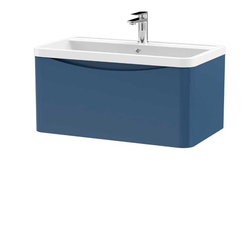 Nuie Lunar Wall Hung 1 Drawer Unit & Polymarble Basin (1 size, 5 colours) - Brand New Bathrooms