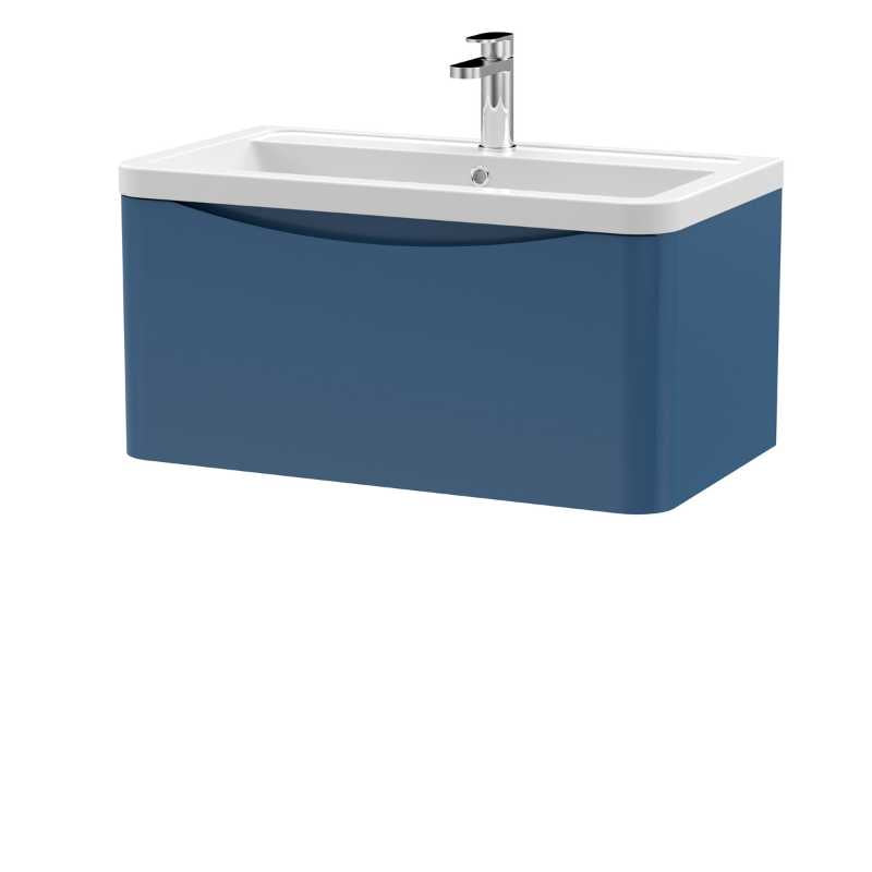 Nuie Lunar Wall Hung 1 Drawer Unit & Ceramic Basin (1 size, 5 colours) - Brand New Bathrooms