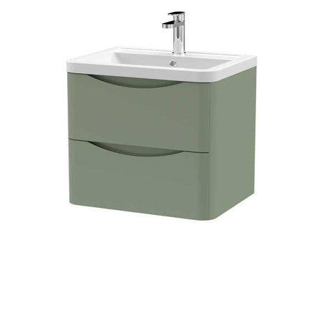 Nuie Lunar Wall Hung 2 Drawer Unit & Ceramic Basin (1 size, 5 colours) - Brand New Bathrooms