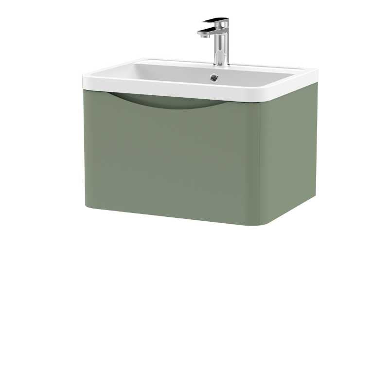 Nuie Lunar Wall Hung 1 Drawer Unit & Polymarble Basin (1 size, 5 colours) - Brand New Bathrooms