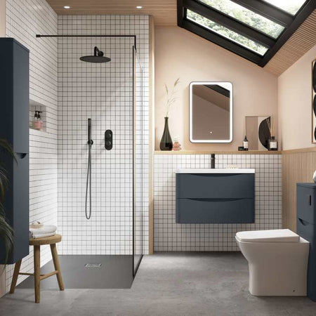 Nuie Lunar Wall Hung 2 Door Tall Unit (1 size, 5 colours) - Brand New Bathrooms