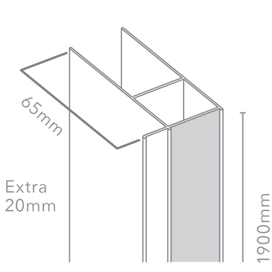 Merlyn 6 Series | 20mm Extension Profile (1 size, Chrome)
