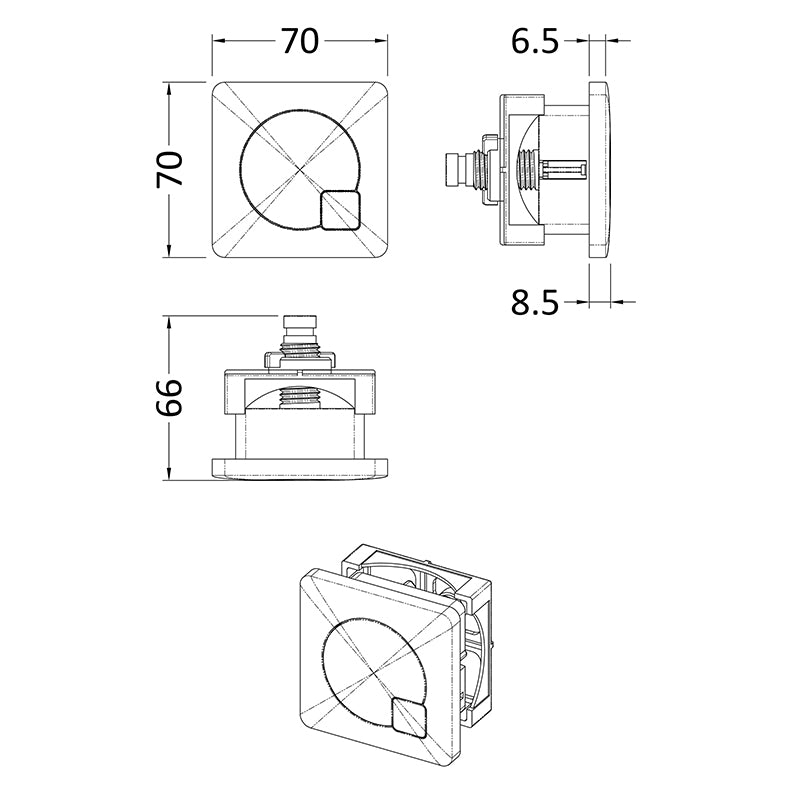 Nuie Ceramics Square Dual Flush Push Button (1 size, 4 colours) - Brand New Bathrooms