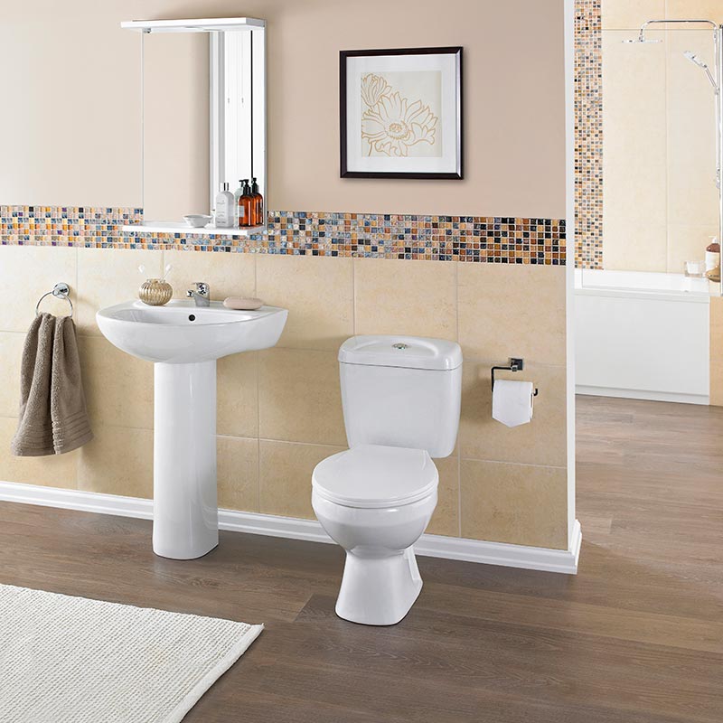 Nuie Melbourne 1 Tap Hole Basin & Pedestal (1 size, White) - Brand New Bathrooms