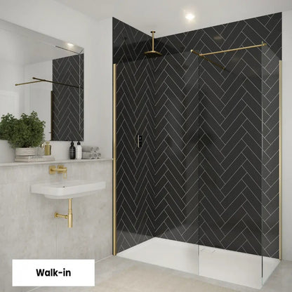 Merlyn 8mm Wetroom Panel | Wetroom Walk-In Shower (13 sizes, 6 colours, 2 glass styles)