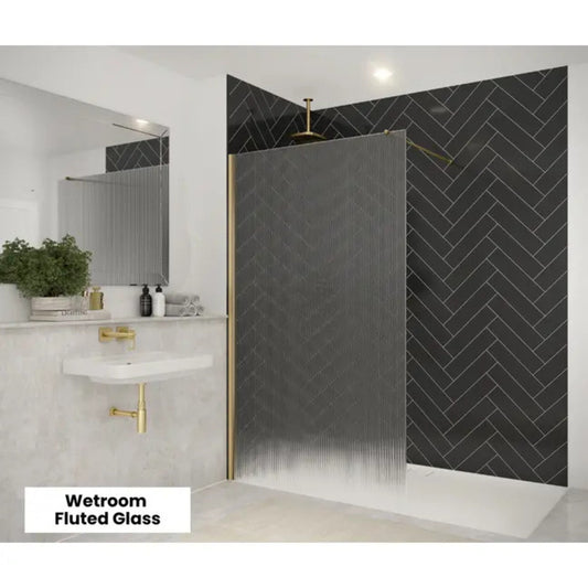 Merlyn 8mm Wetroom Panel | Wetroom Walk-In Shower (13 sizes, 6 colours, 2 glass styles)