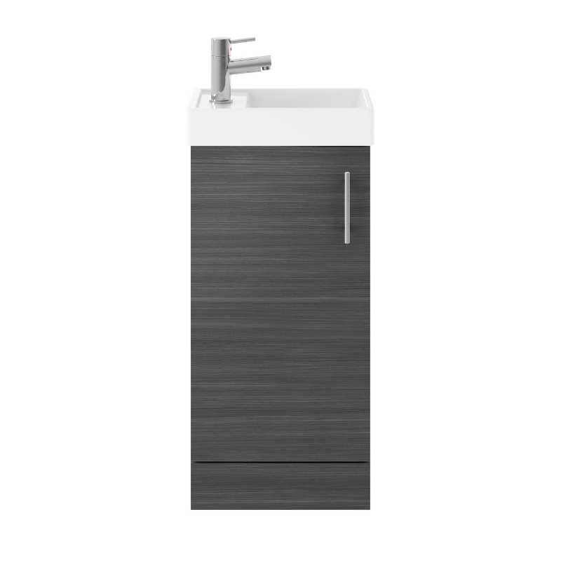 Nuie Vault Floor Standing Single Door Compact Vanity Unit with Ceramic Basin (2 sizes, 3 colours) - Brand New Bathrooms