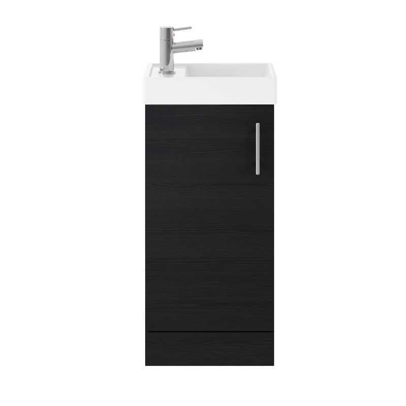 Nuie Vault Floor Standing Single Door Compact Vanity Unit with Ceramic Basin (2 sizes, 3 colours) - Brand New Bathrooms
