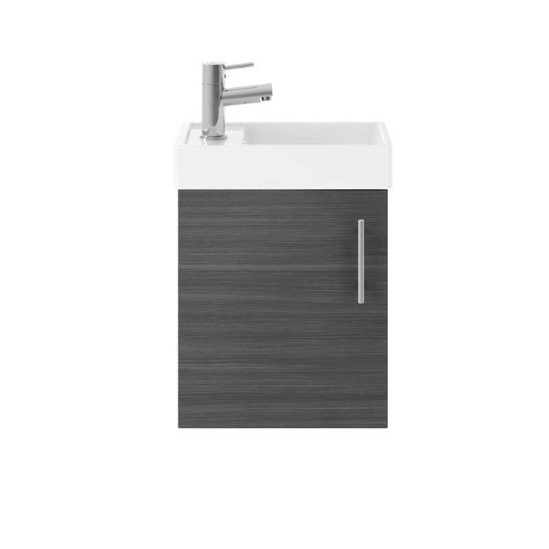 Nuie Vault Wall Hung Single Door Compact Vanity Unit with Ceramic Basin (2 sizes, 3 colours) - Brand New Bathrooms