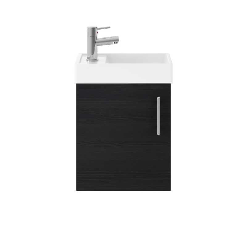 Nuie Vault Wall Hung Single Door Compact Vanity Unit with Ceramic Basin (2 sizes, 3 colours) - Brand New Bathrooms
