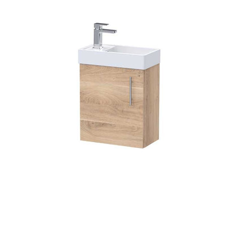 Nuie Vault Wall Hung Single Door Compact Vanity Unit with Ceramic Basin (2 sizes, 2 colours) - Brand New Bathrooms