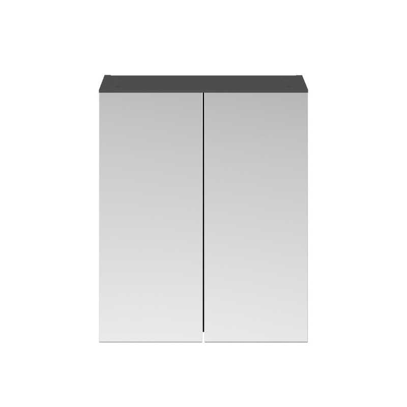 Nuie Athena Wall Hung Mirror Unit (50/50) (1 size, Gloss Grey) - Brand New Bathrooms