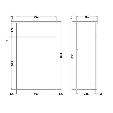 Nuie Athena Floor Standing WC Unit (2 size, 4 colours) - Brand New Bathrooms