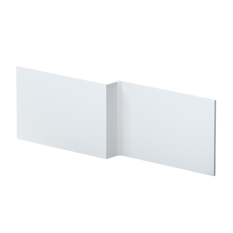 Brand New Bathrooms - Nuie Urban L-Shape Square Shower Bath Panel (2 sizes, White)
