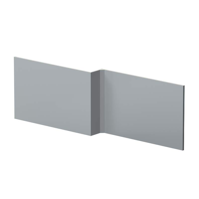 Hudson Reed Urban L-Shape Square Shower Bath Front Panel (1 size, Satin Grey)