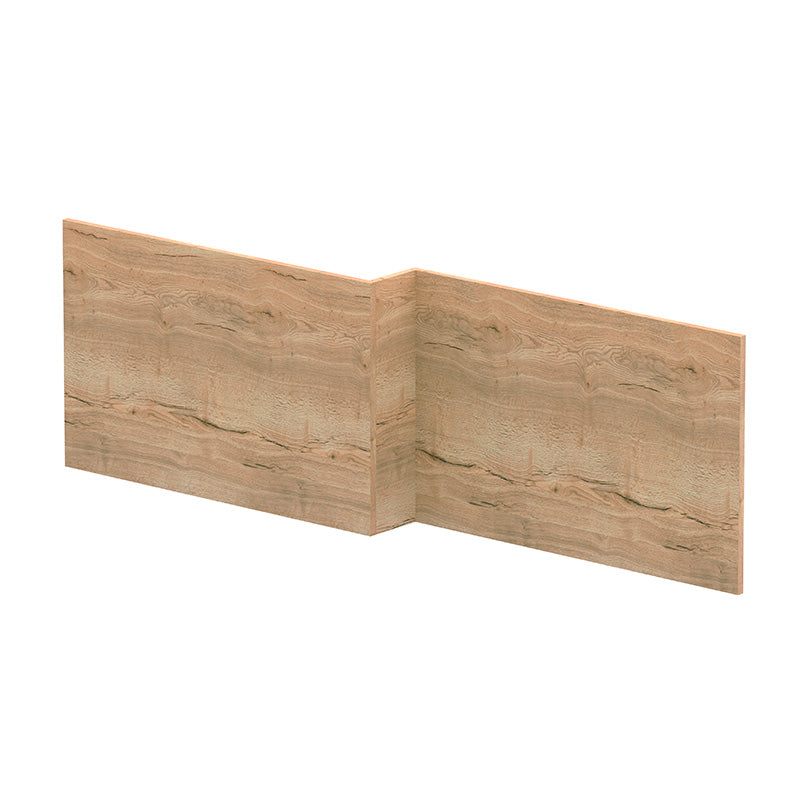 Nuie 1700mm L Shape Square Shower Bath Front Panel (Autumn Oak) - Brandnew Bathroom