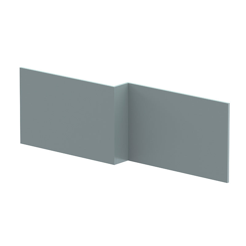 Nuie 1700mm L Shape Square Shower Bath Front Panel (Grey) - Brandnew Bathroom