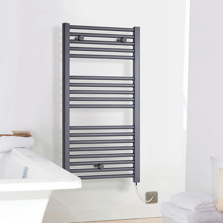 Nuie Electric Towel Rail (300, 500, 750 Watts, Anthracite) - Brand New Bathrooms
