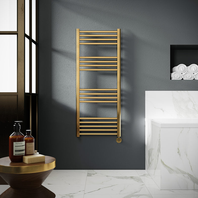 Nuie Electric Ladder Rails Electric Round Tube Towel Rail with 17 Bars (1 size, 4 colours) - Brand New Bathrooms
