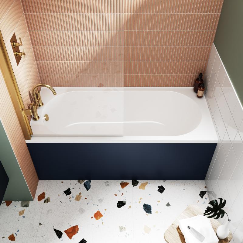 Nuie Otley Round Straight Bath (1 size, White) - Brandnew Bathroom