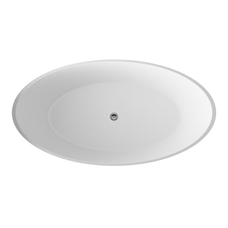 Nuie Freestanding Bath & Push Button Waste (White, 3 Shapes) - Brandnew Bathroom