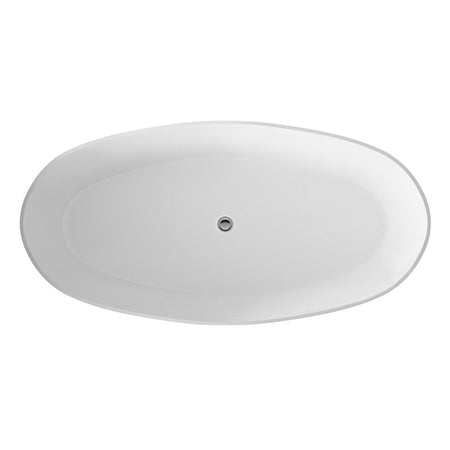 Nuie Freestanding Bath & Push Button Waste (White, 3 Shapes) - Brandnew Bathroom