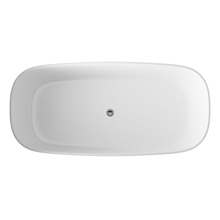 Nuie Freestanding Bath & Push Button Waste (White, 3 Shapes) - Brandnew Bathroom