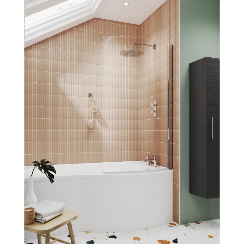 Nuie Curved B-Bath Screen (2 sizes, Chrome) - Brandnew Bathroom