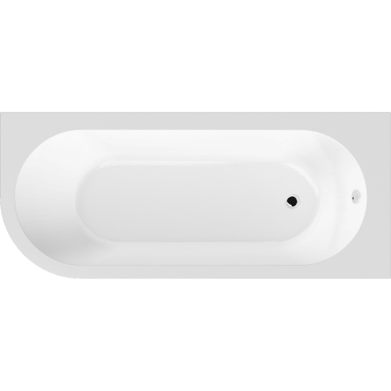 Nuie  Crescent Back to Wall Corner Bath (2 styles, White) - Brandnew Bathroom