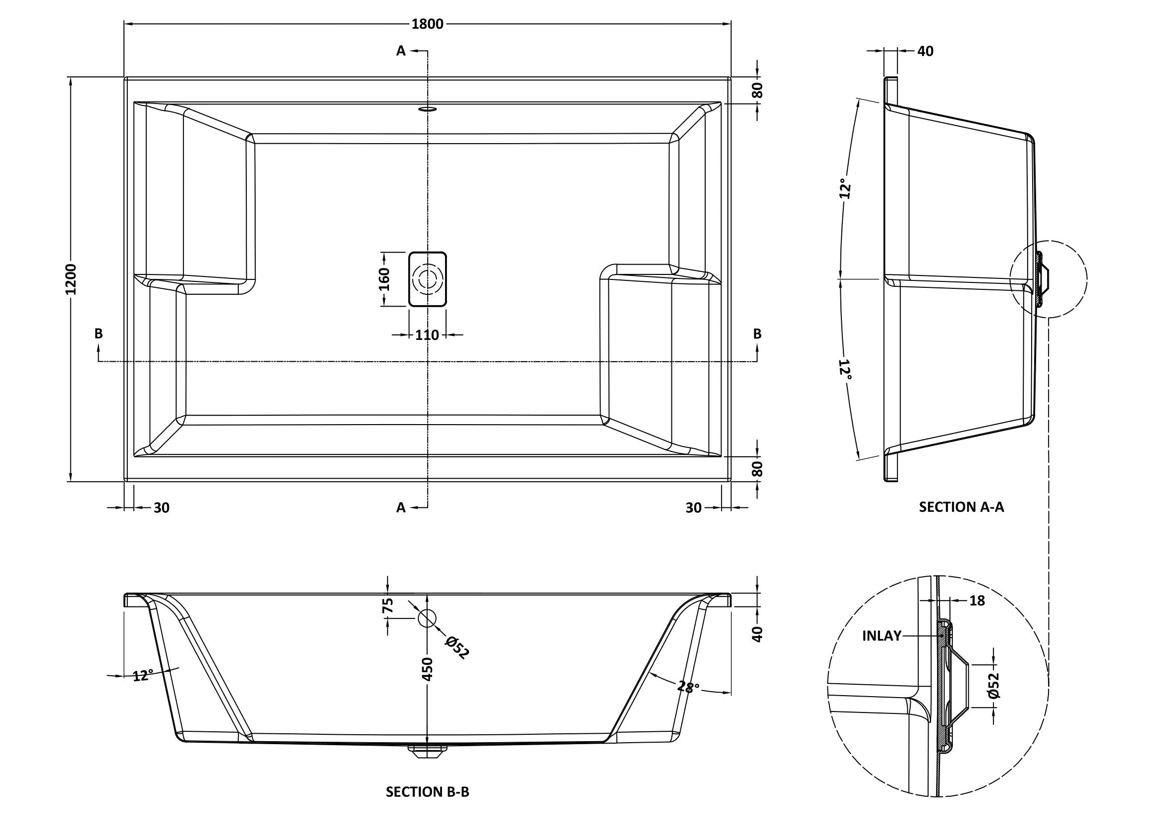 Brand New Bathrooms - Double Ended Inset Spa Bath (1 size, White)