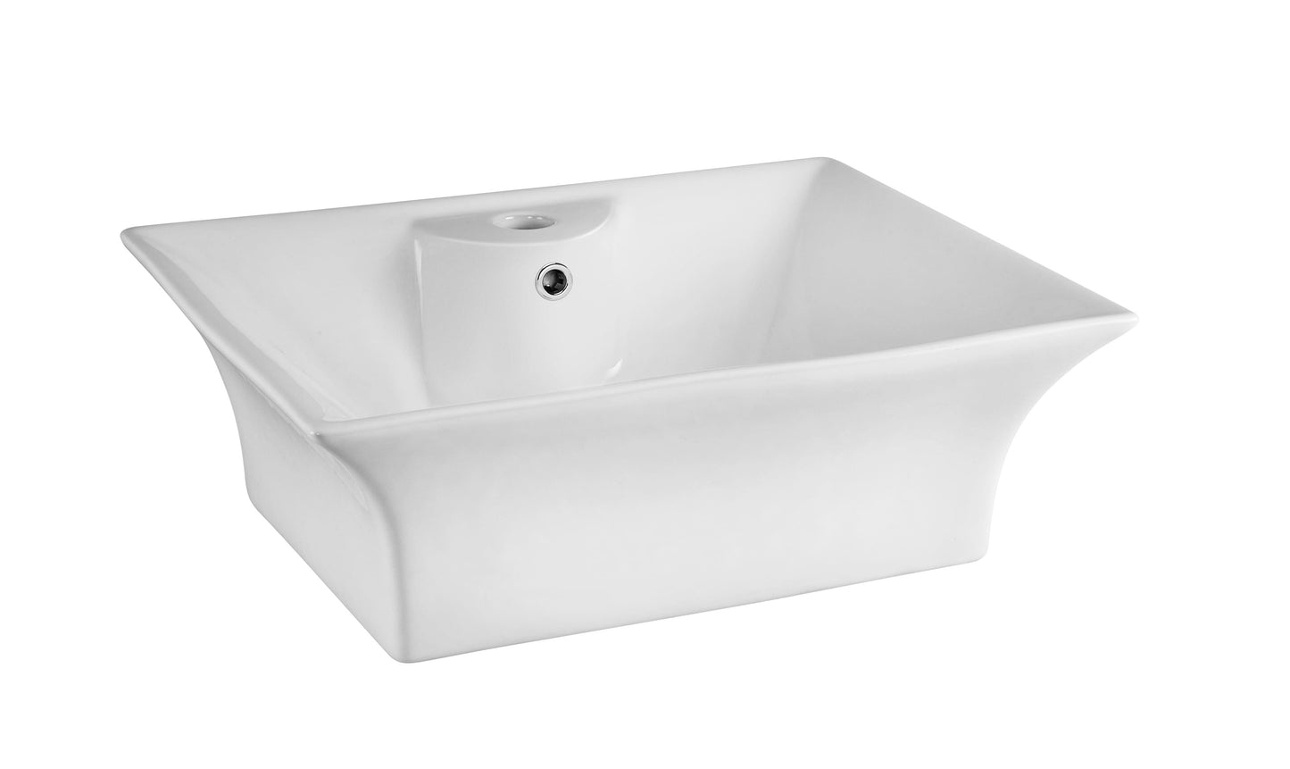 Nuie Rectangular Vessel Basin (2 sizes, White) - Brand New Bathrooms