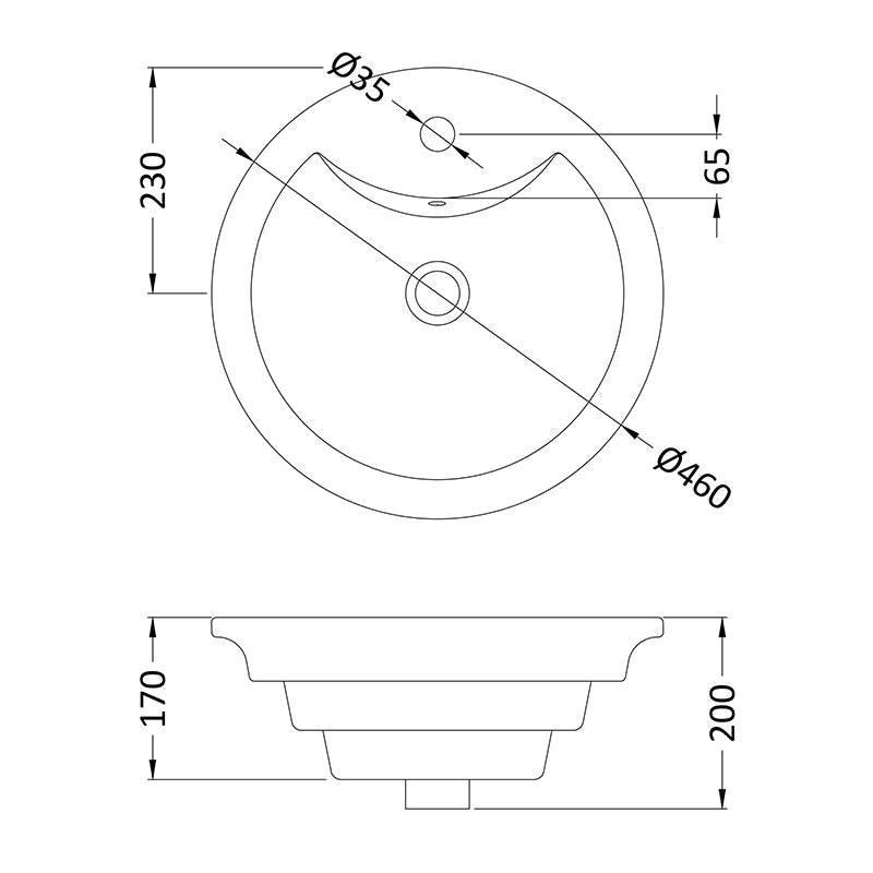 Nuie Round Vessel Sink (1 size, White) - Brand New Bathrooms