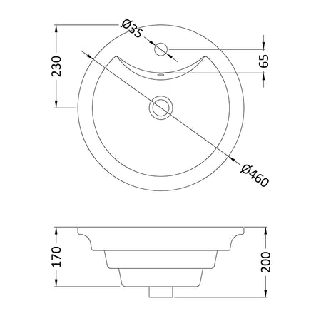 Nuie Round Vessel Sink (1 size, White) - Brand New Bathrooms