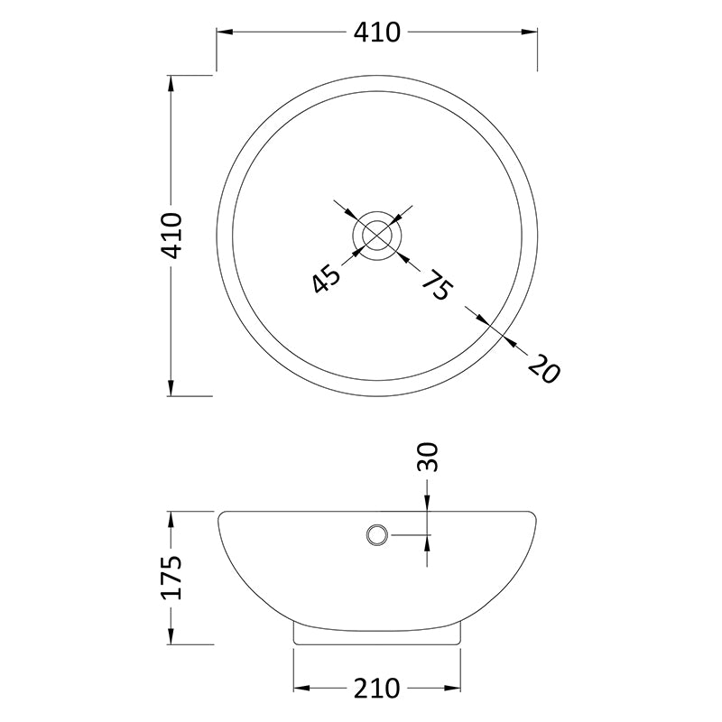 Nuie Round Vessel Basin (1 size, White) - Brand New Bathrooms