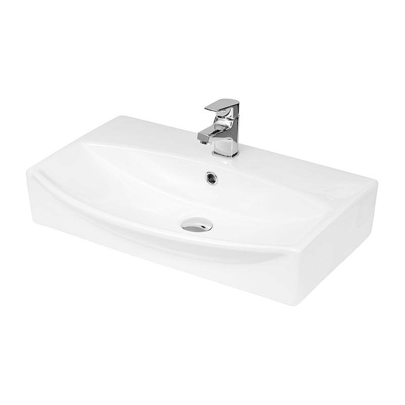 Nuie Wall Hung Vessel Basin (2 sizes, White) - Brand New Bathrooms