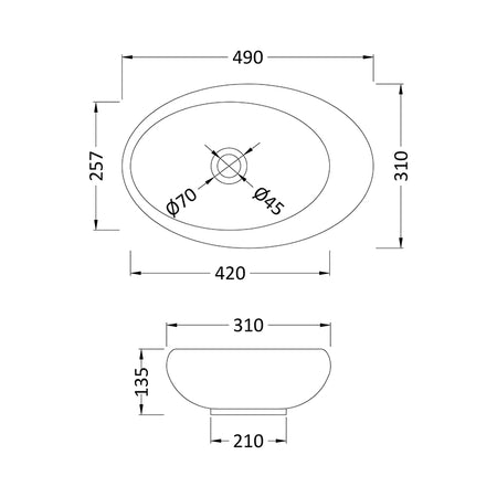 Nuie Oval Vessel Basin (2 sizes, White) - Brand New Bathrooms