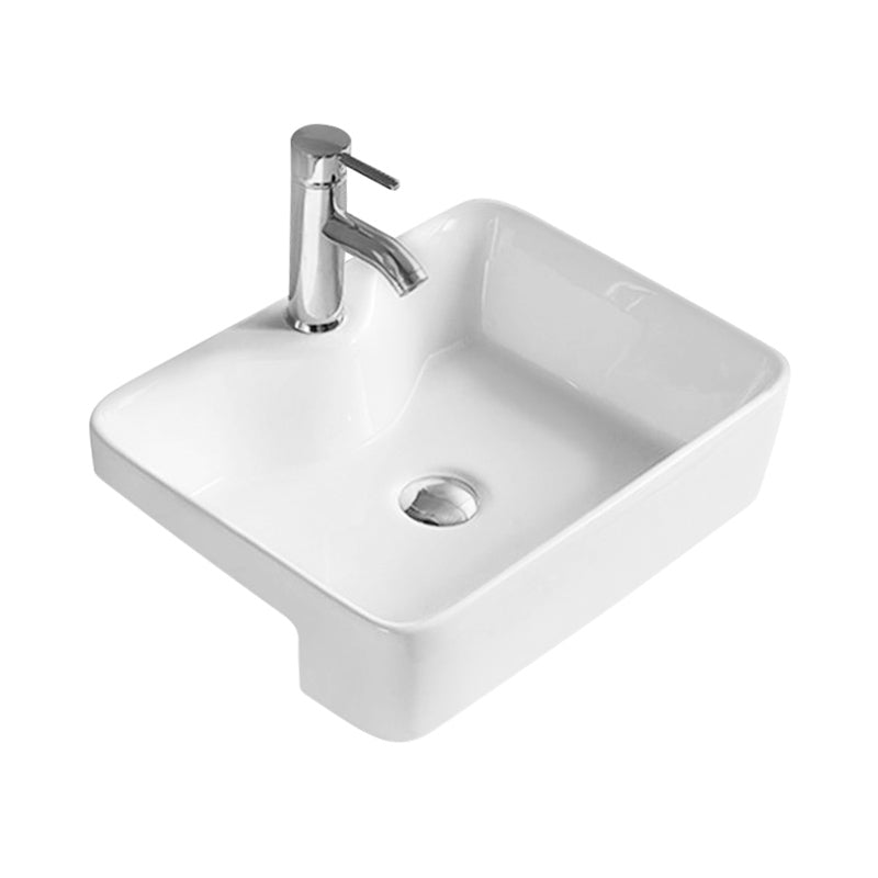 Nuie Semi-Recessed Soft Square Basin (1 size, White) - Brand New Bathrooms
