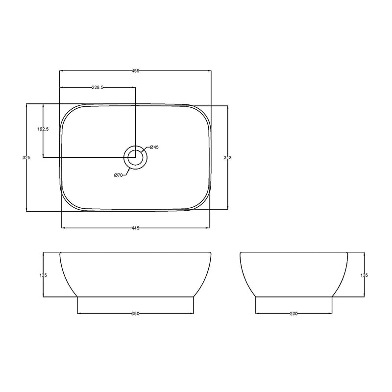 Nuie Luxe Vessel Basin (2 sizes, Matt White) - Brand New Bathrooms
