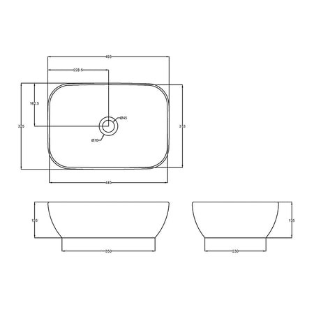 Nuie Luxe Vessel Basin (2 sizes, Matt White) - Brand New Bathrooms