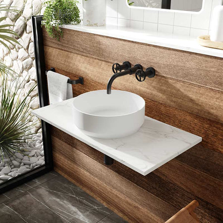 Hudson Reed Revolution Wall Mounted Basin Mixer (1 size, 3 colours) - Brand New Bathrooms