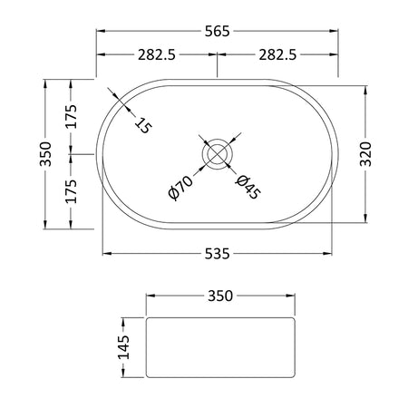 Nuie Luxe Oval Vessel Basin (1 size, 2 colours) - Brand New Bathrooms