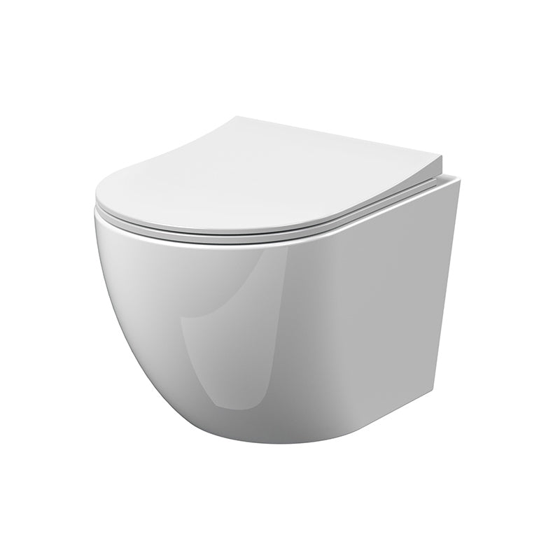 Nuie Freya Wall Hung Toilet Pan & Soft Close Seat (1 size, White) - Brand New Bathrooms