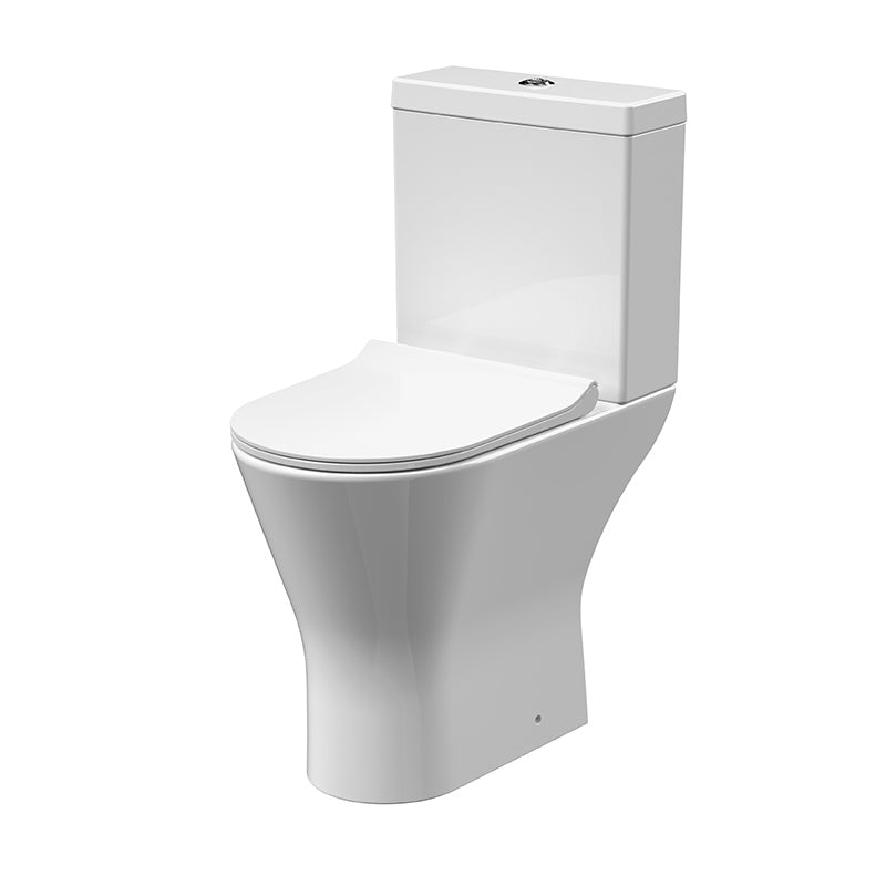 Nuie Freya Comfort Height Rimless Toilet Pan, Cistern & Seat (1 size, White) - Brand New Bathrooms