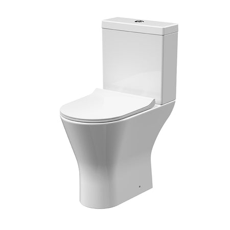 Nuie Freya Comfort Height Rimless Toilet Pan, Cistern & Seat (1 size, White) - Brand New Bathrooms