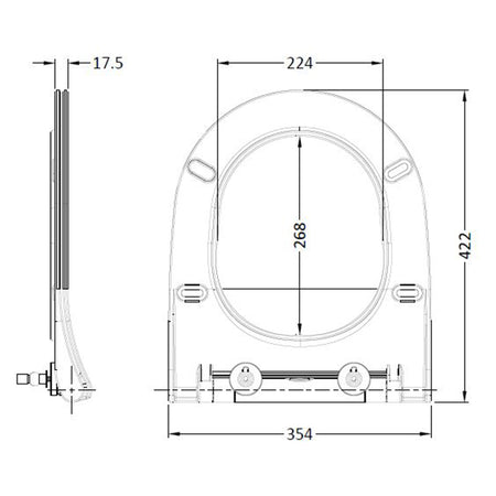 Nuie Round Soft Close Sandwich Top Fix Toilet Seat (1 size, White) - Brand New Bathrooms