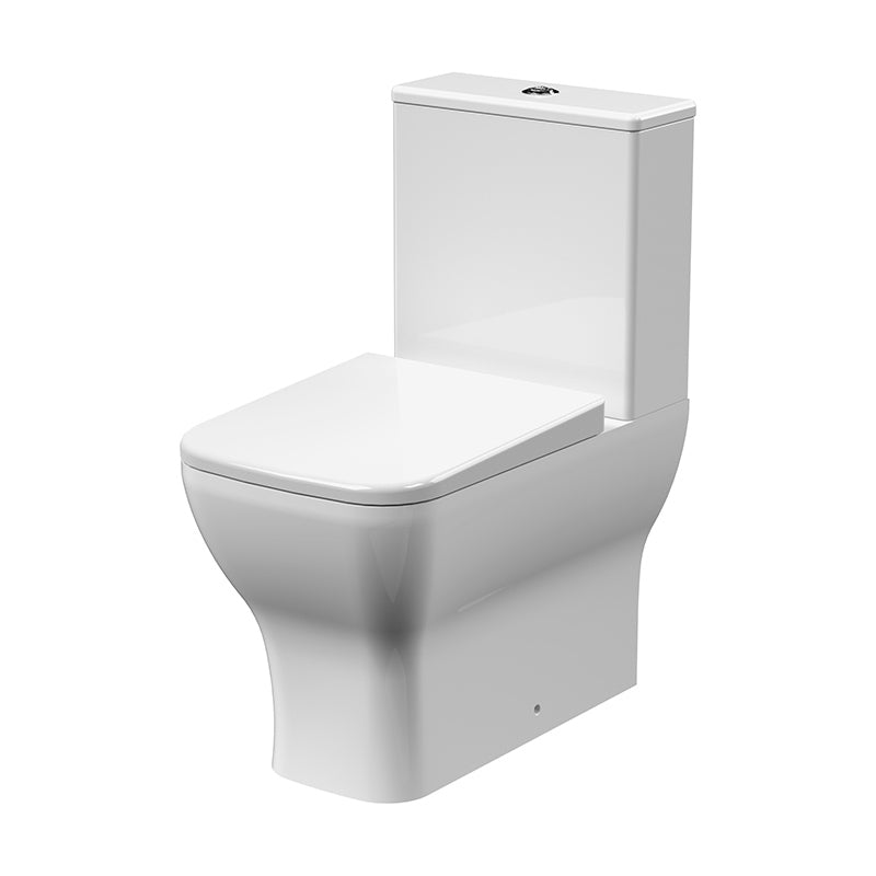 Nuie Ava Flush Rimless Toilet Pan, Cistern & Soft Close Seat (1 size, White) - Brand New Bathrooms