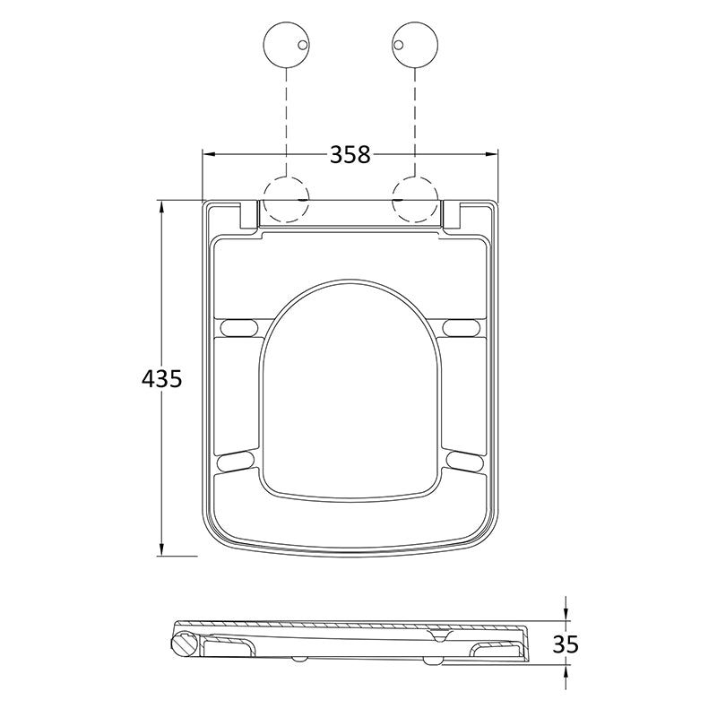 Nuie Square Soft Close Toilet Seat (1 size, 2 colours) - Brand New Bathrooms