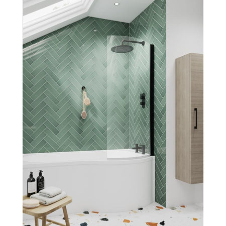 Nuie Curved P-Bath Screen (1 size, 2 colours) - Brandnew Bathroom