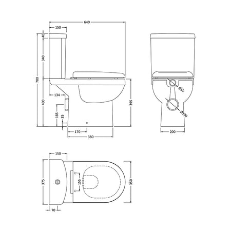 Nuie Ivo Toilet Pan, Seat & Cistern (1 size, White) - Brand New Bathrooms