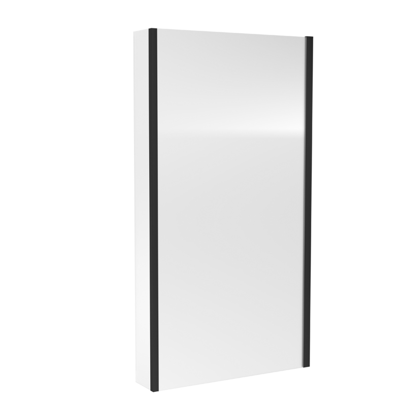Nuie Bath Screens Square L Shape Bath Screen with Fixed Return (1 Size, Black) - Brandnew Bathroom